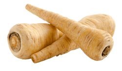 KI generiert: Das Bild zeigt mehrere Pastinaken, längliche Wurzeln mit einer hellen, beige Farbe. Sie liegen übereinander und sind die zentralen Objekte des Bildes.
