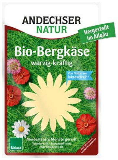 Produktfoto zu Bergkäse in Scheiben lactosefrei