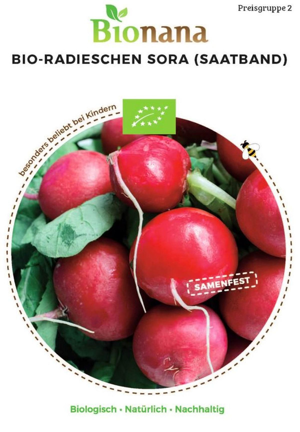 Produktfoto zu Saatgut Radieschen Sora Saatband