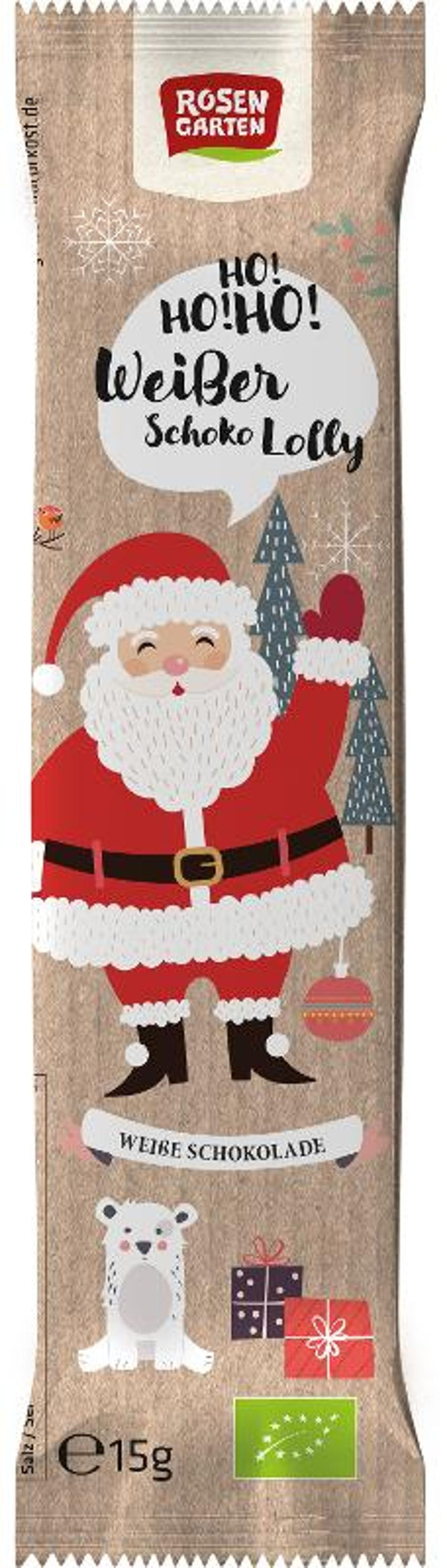 Produktfoto zu Weißer Schokoladem Lolly Nikolaus