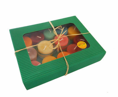 Produktfoto zu Teelichter bunt mit 2 Gläsern