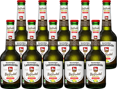 Produktfoto zu Lammsbräu Dunkel & Pure Zitrone alkoholfrei 10 x 0,33 l