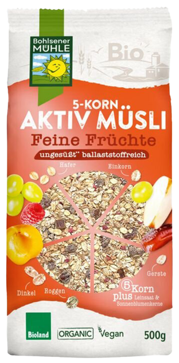 Produktfoto zu 5-Korn Aktiv Müsli Feine Früchte