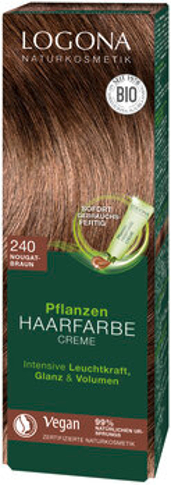Produktfoto zu Pflanzen Haarfarbe Creme 240 nougatbraun