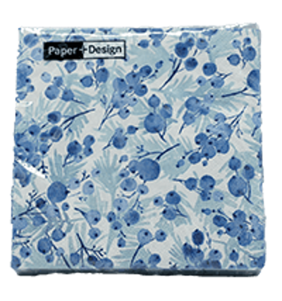 Produktfoto zu Cocktailserviette Blue Twigs