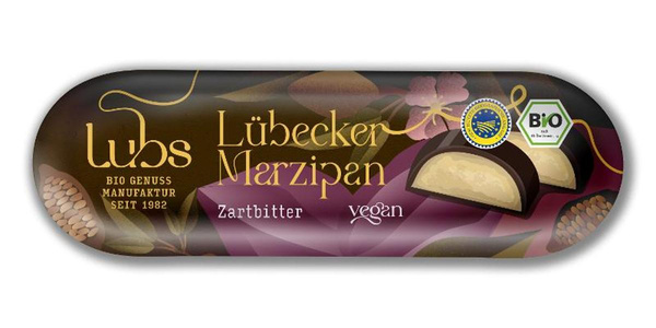 Produktfoto zu Marzipanbrot mit Zartbitterschokolade