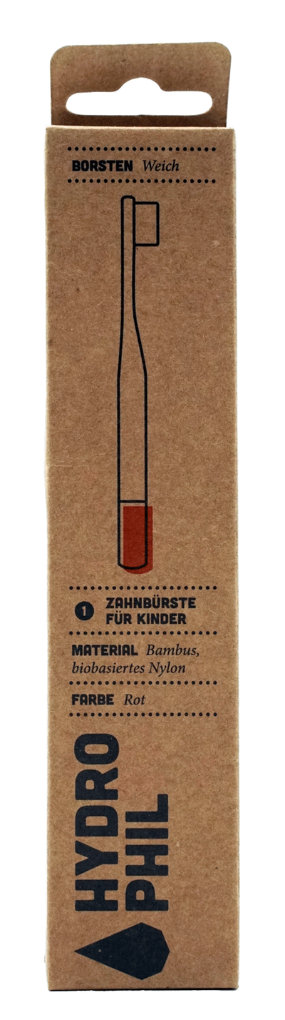 Produktfoto zu Bambuszahnbürste Kinder rot