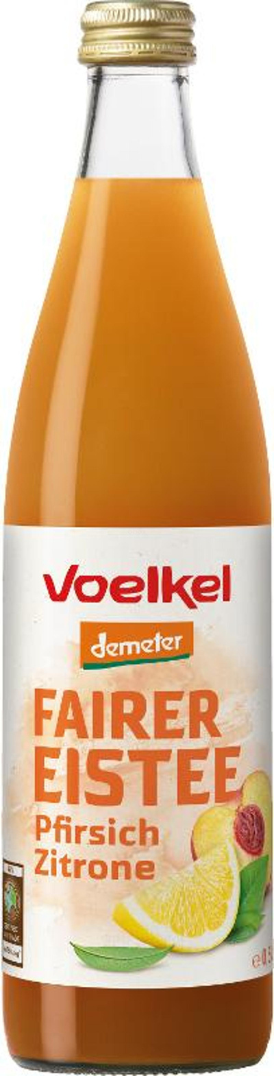 Produktfoto zu Fairer Eistee Pfirsich Zitrone 0,5 l