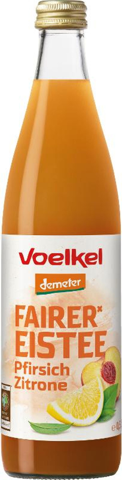 Produktfoto zu Fairer Eistee Pfirsich Zitrone 0,5 l