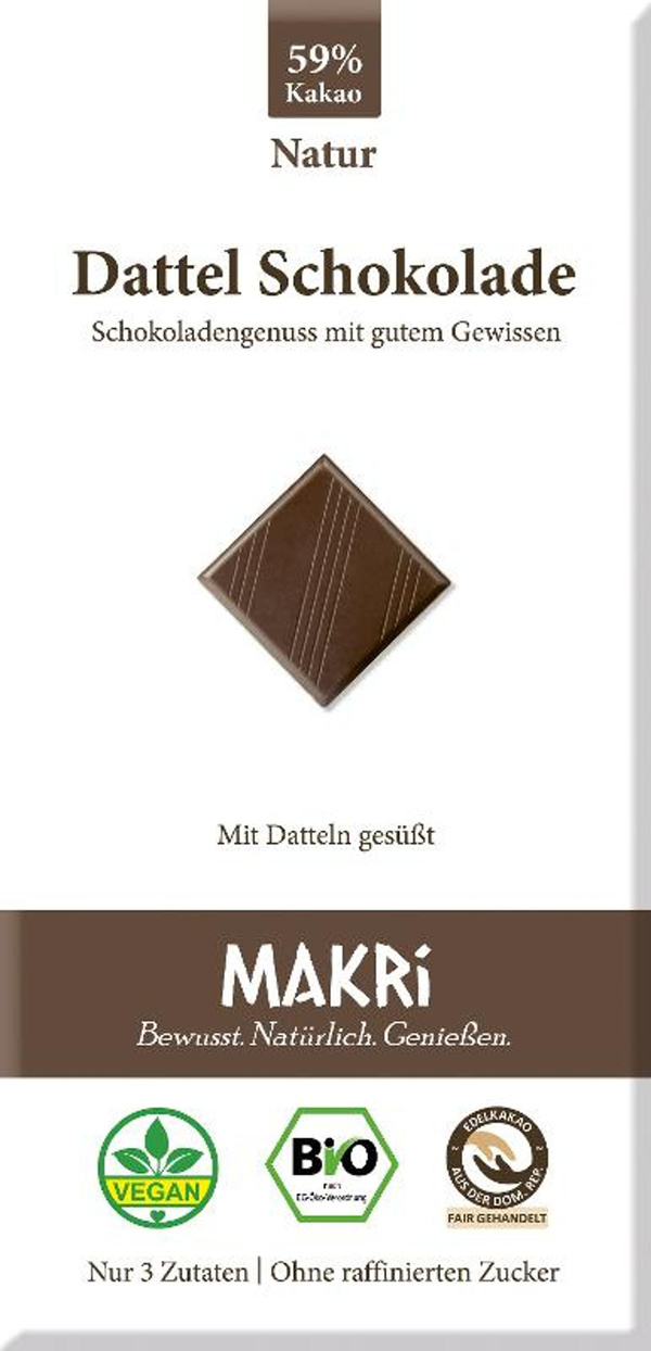 Produktfoto zu Dattel Schokolade Natur