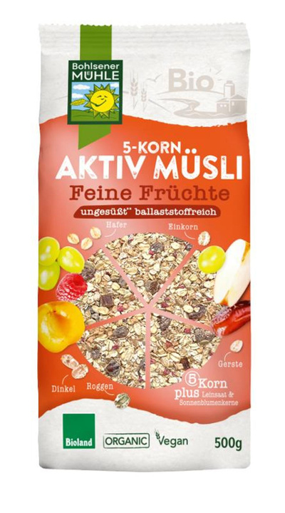 Produktfoto zu 5-Korn Aktiv Müsli Feine Früchte