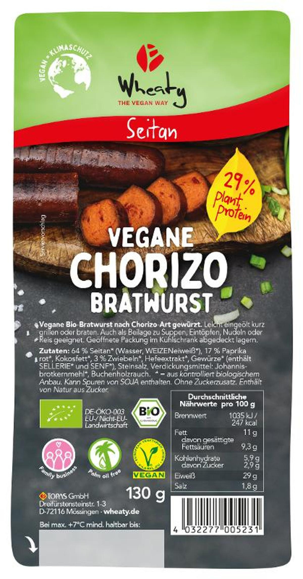 Produktfoto zu Chorizo Bratwurst vegan