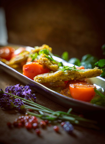 Rezeptbild für Bärlauch-Polenta <br>mit Tomatensugo