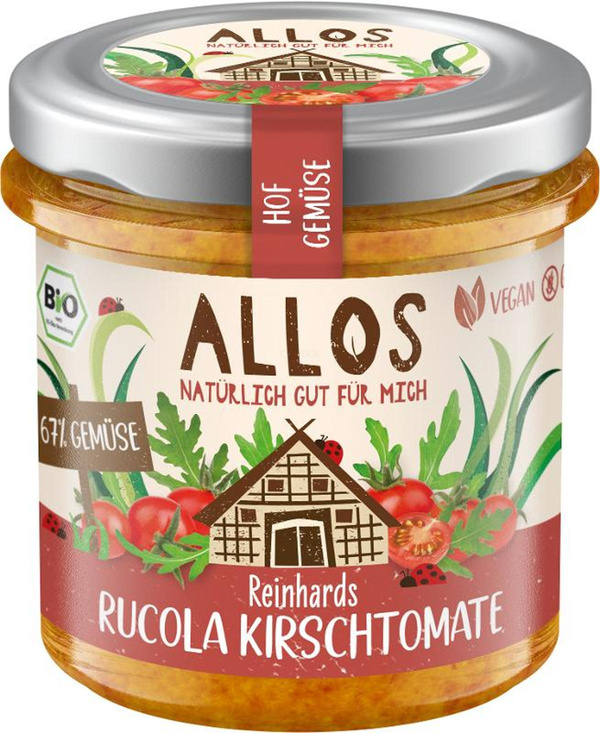 Produktfoto zu Aufstrich Hofgemüse Rucola Kirschtomate
