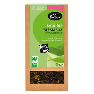 Produktfoto zu Taj Mahal Grüntee mit Rosenblättern