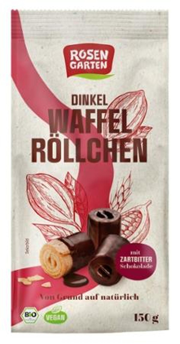 Produktfoto zu Dinkel Zartbitter Waffelröllchen