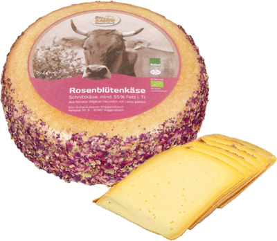 Produktfoto zu Allgäuer Rosenblütenkäse in Scheiben