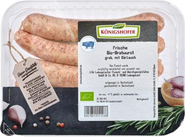 Produktfoto zu Bärlauchbratwurst roh
