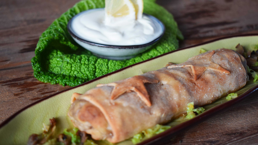 Rezeptbild für Pilzstrudel mit Zitronensoße