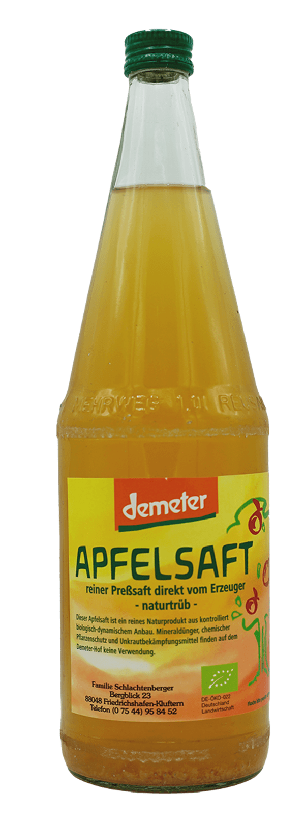 Produktfoto zu Apfelsaft Demeter 1 l