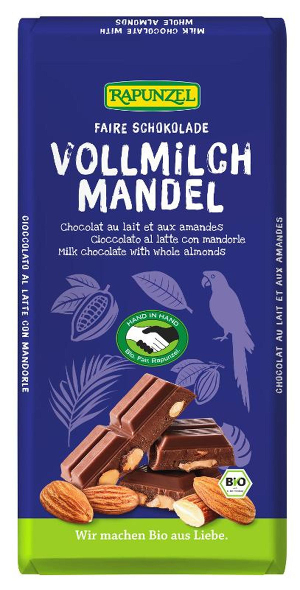 Produktfoto zu Schokolade Vollmilch mit Mandeln