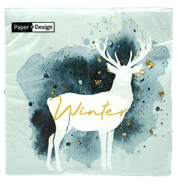Produktfoto zu Lunchserviette Winter Hirsch