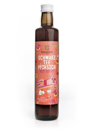 Produktfoto zu Schwarztee-Pfirsich Sirup