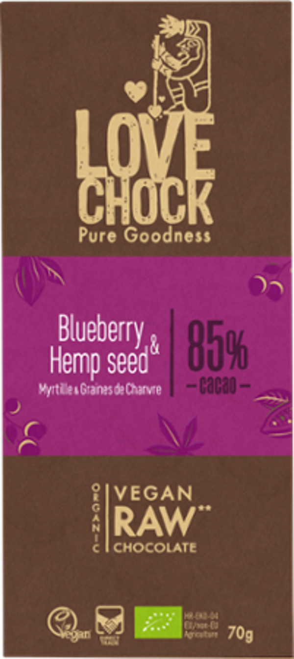 Produktfoto zu Raw Chocolate Blaubeere & Hanfsaat