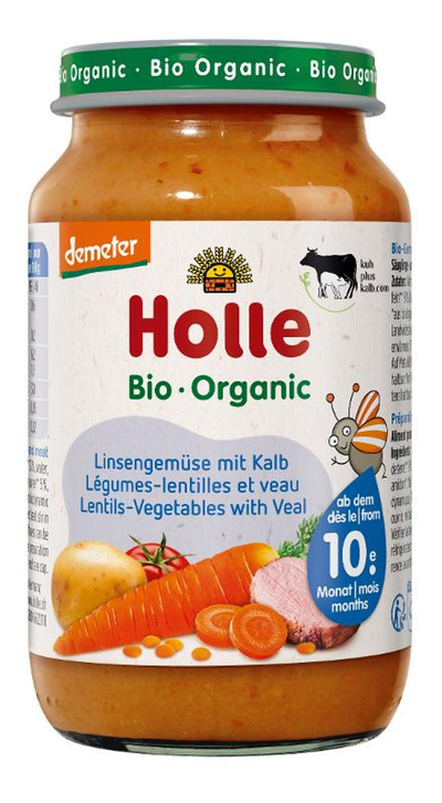 Produktfoto zu Babygläschen Linsengemüse mit Kalb