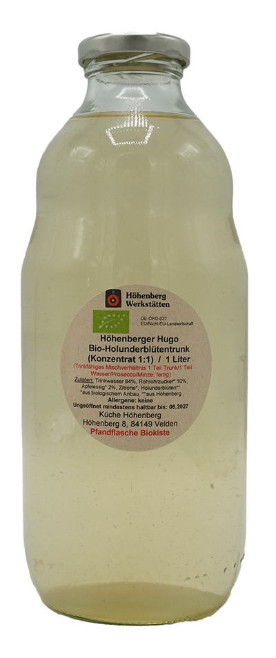 Produktfoto zu Holunderblütentrunk "Hugo" aus Höhenberg 1 Liter