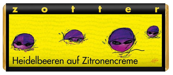 Produktfoto zu Schokolade Heidelbeeren auf Zitronencreme