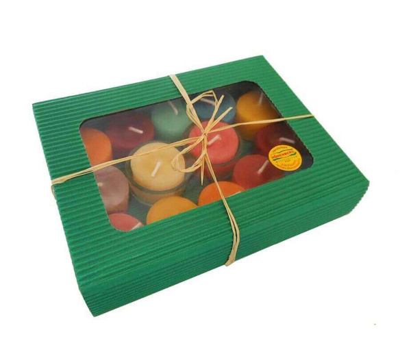 Produktfoto zu Teelichter bunt mit 2 Gläsern