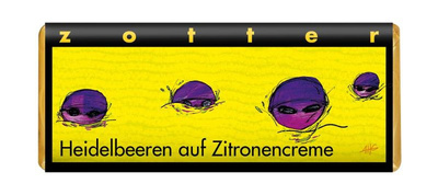 Produktfoto zu Schokolade Heidelbeeren auf Zitronencreme