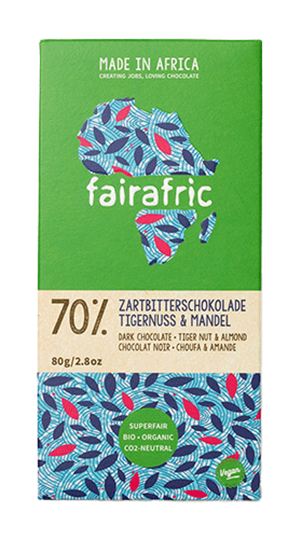 Produktfoto zu Zartbitterschokolade Tigernuss & Mandel