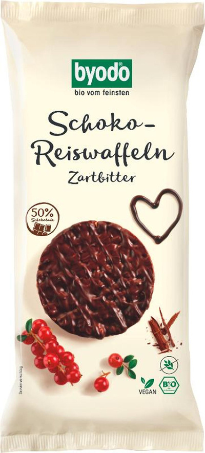 Produktfoto zu Schoko Disc Reiswaffeln Zartbitter 65 g Byodo