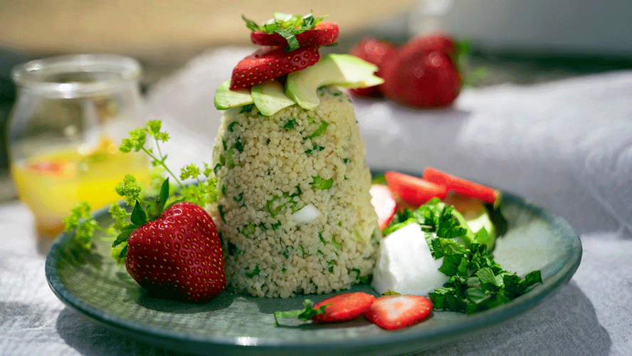 Rezeptbild für Couscous mit Erdbeeren