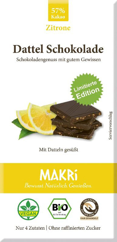 Produktfoto zu Dattel Schokolade Zitrone