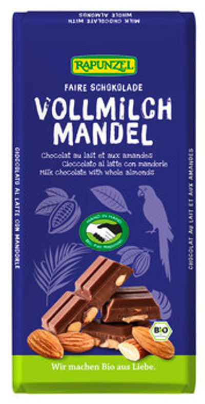 Produktfoto zu Schokolade Vollmilch mit Mandeln