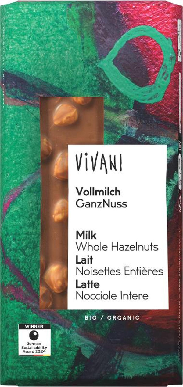 Produktfoto zu Schokolade Vollmilch Ganznuss
