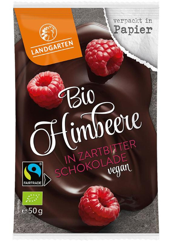 Produktfoto zu Himbeeren in Zartbitter-Schokolade