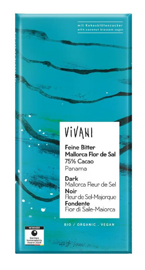 Produktfoto zu Schokolade Feine Bitter Mallorca Flor de Sal