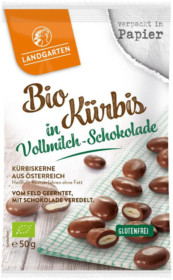 Produktfoto zu Kürbis in Vollmilchschokolade