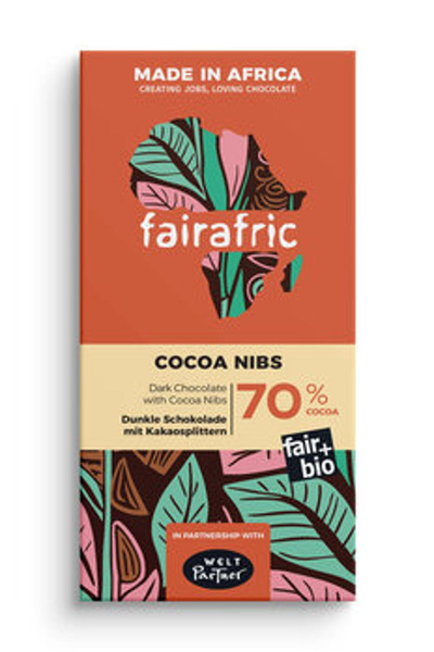 Produktfoto zu Zartbitterschokolade 70% mit Kakaosplitter