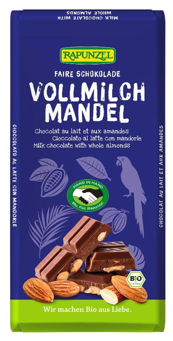 Produktfoto zu Schokolade Vollmilch mit Mandeln