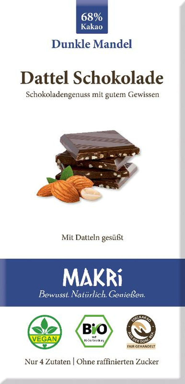 Produktfoto zu Dattel Schokolade Dunkle Mandel