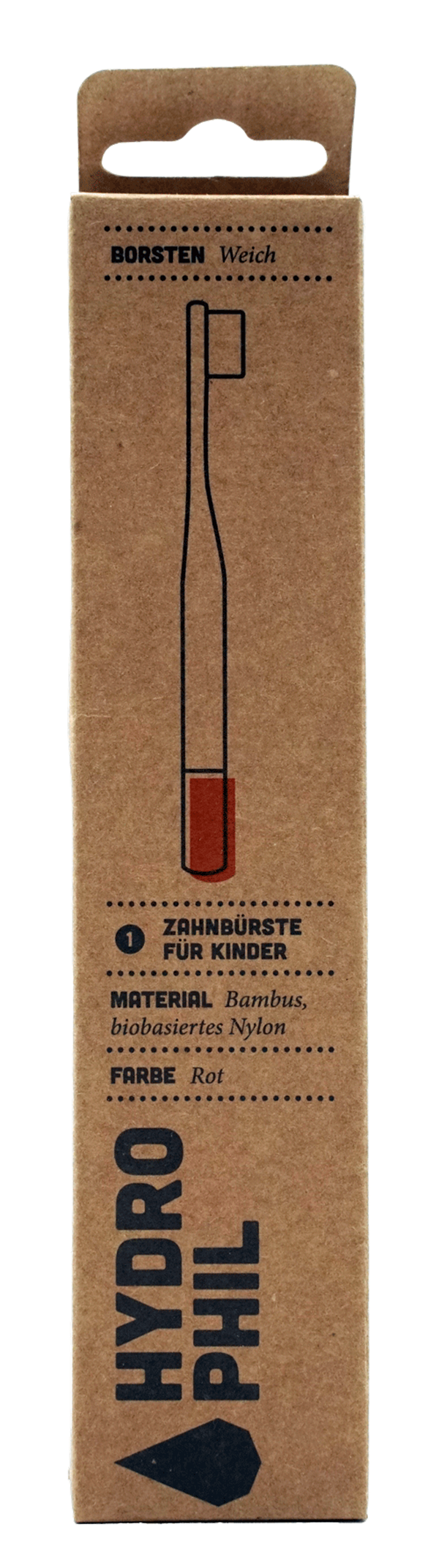 Produktfoto zu Bambuszahnbürste Kinder rot