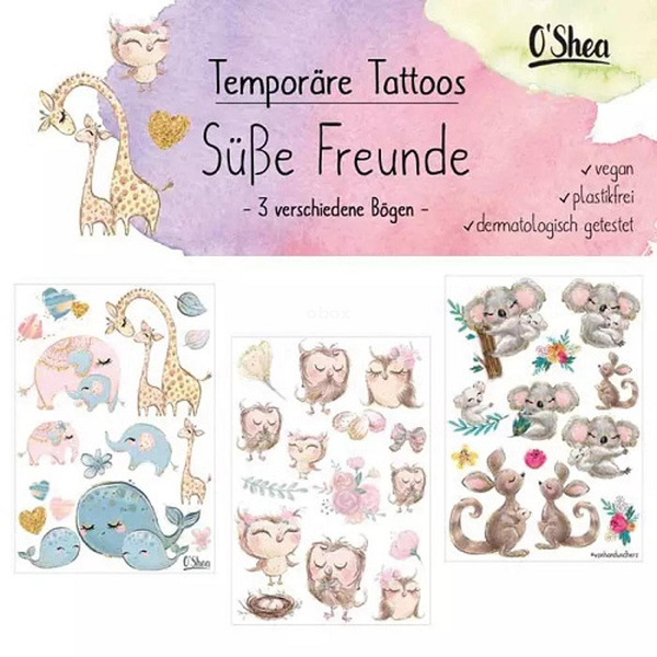 Produktfoto zu Klebetattoos - Süße Freunde