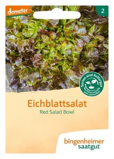 Produktfoto zu Saatgut Red Salad Bowl Eichblattsalat