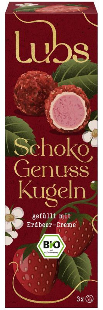 Produktfoto zu Schoko Genuss Kugeln Mit Erdbeercreme