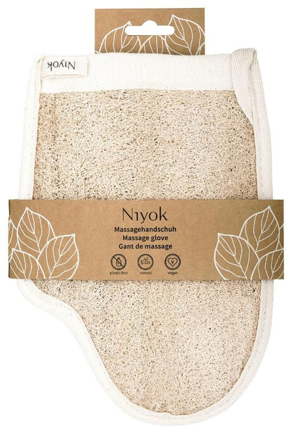 Produktfoto zu Massagehandschuh aus Luffa und Baumwolle